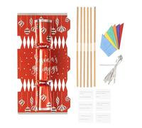evelay Make Your Own Christmas Cracker Kit - Pack of 6 Festive DIY Crackers with Hats, Jokes & Ribbons