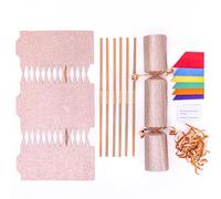 evelay Make Your Own Christmas Cracker Kit Pink Glitter Crackers Hats Snaps Jokes Party Favours 6 Pieces (Pink Glitter)