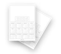 evelay Pack of 40 Blank 2026 Calendar A4 Year to View White DIY Planner Sheets for Personalised Photo Crafts Home School Office Organiser