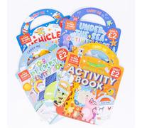 evelay Trixie treats Kids Activity Books Set of 4, with Carry Handle, Ages 4+, 21x28cm, Themed Colouring and Puzzle Books