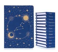 evelay Zodiac Sign Notebook A5 Ruled Journal Hardback with Gold Foil Constellations Design and Lined Pages for Notes Work School (Leo)