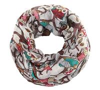 Evelin LEE Women Fashion Cute Soft Light Weight Cartoon Owl Sheer Infinity Scarf - - Medium