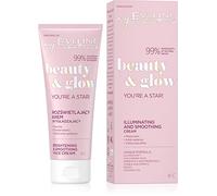 Eveline Cosmetics Beauty&Glow Illuminating & Smoothing Face Cream with ILLUMIGLOW™ Technology - Hyaluronic Acid, Vitamin C, Camu Camu, Coconut Oil - 75 ML