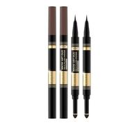 EVELINE COSMETICS Brow Art Duo 2-in-1 Brow Pen and Powder - Dark | Precise Tip & Sponge Applicator | Long-Lasting, Waterproof Formula