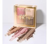 Eveline Cosmetics Celebrity Skin Baked 4-in-1 Contouring Palette - Bronzer, Blush & Highlighter Compact for Face Contour & Glow, Soft-Focus Finish, Vegan Travel-Friendly Makeup Palette
