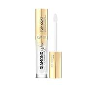 Eveline Cosmetics Diamond Glow Lip Luminizer Diamond Glow Lip Gloss with Hyaluronic Acid - No. 01 Transparent Top Coat, Moisturizing & Nourishing Formula, Vitamin C Enriched