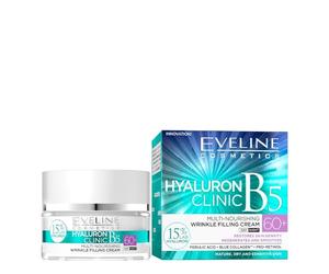 Eveline Cosmetics Hyaluron Expert Day and Night Cream 60+ - Advanced Anti-Ageing Treatment with Tri-Hyaluron, Ever Lift Complex & Blue Collagen for Intense Moisture and Firm Skin