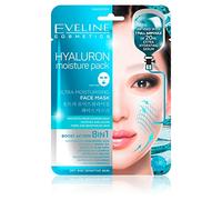 Eveline Cosmetics Maski Płachtowe Ultra-Hydrating 8-in-1 Hyaluronic Acid Sheet Mask with Asian Formula, Natural Extracts, Vegan
