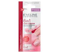 Eveline Cosmetics Nail Therapy Professional Concentrated Nail Conditioner with Color - Rose, 5ml | Colour&Double Strong™ Complex for Deep Nourishment and Protection