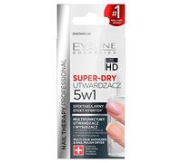 Eveline Cosmetics Nail Therapy Professional Super-Dry 5-in-1 Multifunctional Nail Hardener & Dryer with Sweet Almond Oil - Vegan 12 ML