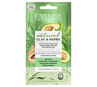 Eveline Cosmetics Natural Clay&Herbs Mattifying-Cleansing Bio Mask-Peeling with Green Clay - Detoxifies & Refines Pores - Vegan Formula for Combination & Oily Skin - 8 ML