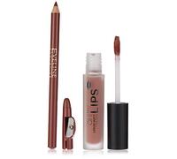 Eveline Cosmetics Oh! My Lips Eveline OH! MY LIPS Matte Liquid Lipstick & Lip Liner Set 02 - Long-lasting, Hydrating Formula with Vitamin E & Hyaluronic Acid