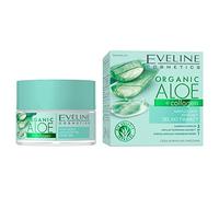 Eveline Cosmetics Organic Aloe+Collagen Hydrating & Mattifying Vegan Face Gel with Aloe Vera & Plant Collagen - 3-in-1 Lightweight Formula for Normal to Combination Skin, 50 ml