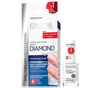 Eveline Cosmetics Professional Diamond Nail Hardener Conditioner with Diamonds, Nail Care Nourishing, Nail Care and Treatment, Fingernails Strengths, Titanium Formula, 12 ml