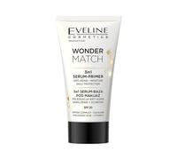 Eveline Cosmetics WONDER MATCH 3-in-1 Anti-Aging Makeup Primer Serum | Hydrating, Nourishing & Brightening | Vegan Formula with Peptides, Squalane & Hyaluronic Acid | SPF 20