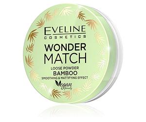 Eveline Cosmetics Wonder Match Bamboo Loose Powder - Smoothing & Mattifying, Sebum Control, Vegan, Suitable for Oily and Combination Skin, Includes Puff