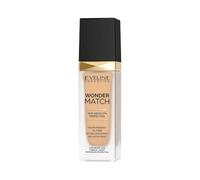 Eveline Cosmetics Wonder Match Luxury Adaptive Foundation, Buildable Coverage, Satin Finish, Oil-Free Formula with Hyaluronic Acid, Thermal Water and Acai Extract, 30 ml