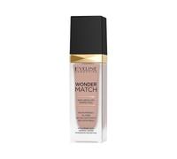Eveline Cosmetics Wonder Match Luxury Adaptive Foundation - Shade No. 45 Honey | Vegan, Oil-Free, Perfect Coverage & 24H Flawless Finish, 30 ml