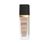 Eveline Cosmetics Wonder Match Luxury Adaptive Foundation - No 12 Light Natural | Lightweight & Oil-Free | With Thermal Water & Hyaluronic Acid for Perfect Coverage and Hydration
