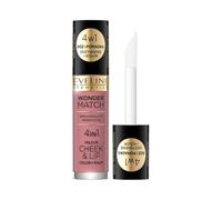 Eveline Cosmetics Wonder Match Wonder Match Liquid Blush and Lipstick - Shade 2, Vegan Hydrating Formula with Squalane, Peptides & Niacinamide