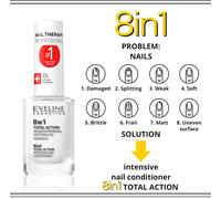 EVELINE Nail Therapy Professional 8 in 1 Total Action Intensive Nail Conditioner