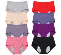 Evella Leak Proof Underwear, Evella Leak Proof Panties, Ultra Absorbent Three Layer Leakproof Ladies Underwear Over 60, Washable Incontinence Pants (8PCS,S)