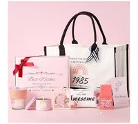 Evelunya 40th Birthday Gifts for Women Idea, Real Flowers Scented Candle Gifts, Luxury Gift Set, Unique Gift Ideas for Women, Self Care Relaxation Gift for Her, 1985 Limited Edition