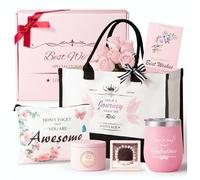 Evelunya Luxury Gift Set for Women Real Flowers Scented Candle Unique Self Care Relaxation Gift Ideas Birthday Gift
