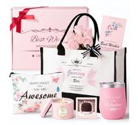Evelunya Luxury Gift Set for Women Real Flowers Scented Candle Unique Self Care Relaxation Gift Ideas Birthday Gift