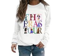 EVELUST Women Country Concert Sweatshirt - Music Festival Graphic Black Hoodie Warm Crewneck Long Sleeve Jumpers World Tour Outfit Thickened Casual Top Fan Lover Clothes (White,M,11461w)