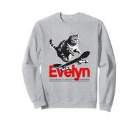 EVELYN - Adorable girl name with cute Cat Sweatshirt