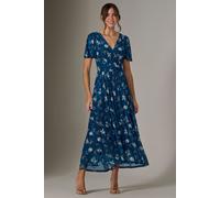 Evelyn Angel Sleeve Mesh Maxi Dress Jolie Moi Teal 12