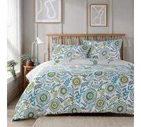 Evelyn Barnes Opulence Teal Printed Duvet Cover Set Luxurious 100% Polyester Bedding Easy Care Wrinkle Resistant - Elegant Bedroom Upgrade (Single)