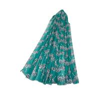 Evelyn Barnes Zebra Animal Print Frayed Scarf 100% Viscose Material Size 70 x 180cm (Approximately) In Elegant Colors Soft and Comfy SC-7658-A (Green)