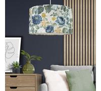 Evelyn Blue & Cream Floral Drum Lamp Shade (D)40Cm