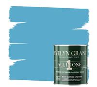 Evelyn Grant All-In-One Paint & Primer - Multi-Surface For Walls, Wood, Interior & Exterior - Swimming Pool Blue - 2.5L - Matt