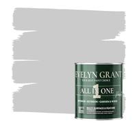 Evelyn Grant All-IN-ONE Paint & Primer - Multi-Surface Paint For Interior Walls, Outdoor Garden & Exterior Walls, Wood Furniture | High Durability Multi-Feature - Modern Grey - 1L - Matt