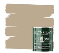 Evelyn Grant All-IN-ONE Paint & Primer - Sample Colour Tester Pot with Brush - Multi-Surface Paint For Interior Walls, Outdoor Garden & Exterior Walls, High Durability Multi-Feature Beige Stone