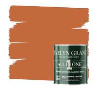 Evelyn Grant All-IN-ONE Paint & Primer - Sample Colour Tester Pot with Brush - Multi-Surface Paint For Interior Walls, Outdoor Garden & Exterior Walls, High Durability Multi-Feature terracotta