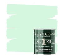 Evelyn Grant All-IN-ONE Paint & Primer - Sample Colour Tester Pot with Brush - Multi-Surface Paint For Interior Walls, Outdoor Garden & Exterior Walls, High Durability Multi-Feature Mild Mint