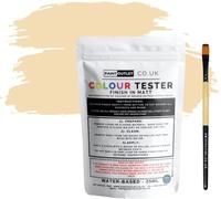 Evelyn Grant All-IN-ONE Paint & Primer - Sample Colour Tester Pouch with Brush - Multi-Surface Paint For Interior Walls, Outdoor Garden & Exterior Walls, High Durability Multi-Feature Beige Linen