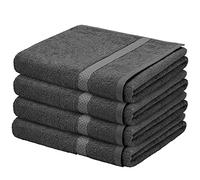 EVELYN LIVING GREY PACK OF 4 PURE 100% EGYPTIAN COTTON BATHROOM TOWELS BATH SHEET BALE SET SUPER SOFT 500 GSM