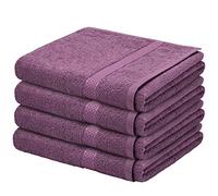 EVELYN LIVING MAUVE LILAC PACK OF 4 PURE 100% EGYPTIAN COTTON BATHROOM TOWELS BATH SHEET BALE SET SUPER SOFT 500 GSM
