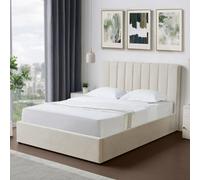 Brooklyn Evelynne Double Beige Linen Ottoman Bed - Yellow - Wilko