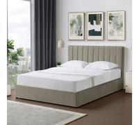 Evelynne Fabric 150Cm King Ottoman Bed Frame With Storage - Light Brown