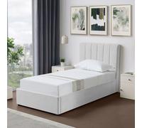 Evelynne Fabric 90cm Single Ottoman Bed Frame with Storage Artemis Home Light Grey Single