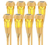 Evelynsun Solar Outdoor Lights - Solar Torch Lights with Flickering Flame for Garden Decor, Waterproof Solar Garden Lights, Outdoor Patio & Pathway Yard Decorations with Flame Torches - 8 Pack