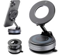 EVEMANT Vacuum Magnetic Car Phone Holder, 360° Adjustable Magsafe Car Mount with Strong Suction Cup for iPhone Android All Smartphones，Foldable Magnetic Phone Holder for Car/Gym/Mirror/Smooth Surface