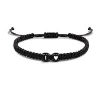 EVEMATE Bracelet with Letter and Heart for couples and friends - Initial A-Z name - Braided friendshipband for women, men and Children (I)