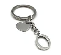 EVEMATE Keyring Letter with Heart - Initial A-Z Pendant Keychain - Handmade Stainless Steel - Name Gift Car Friend Partner (O)